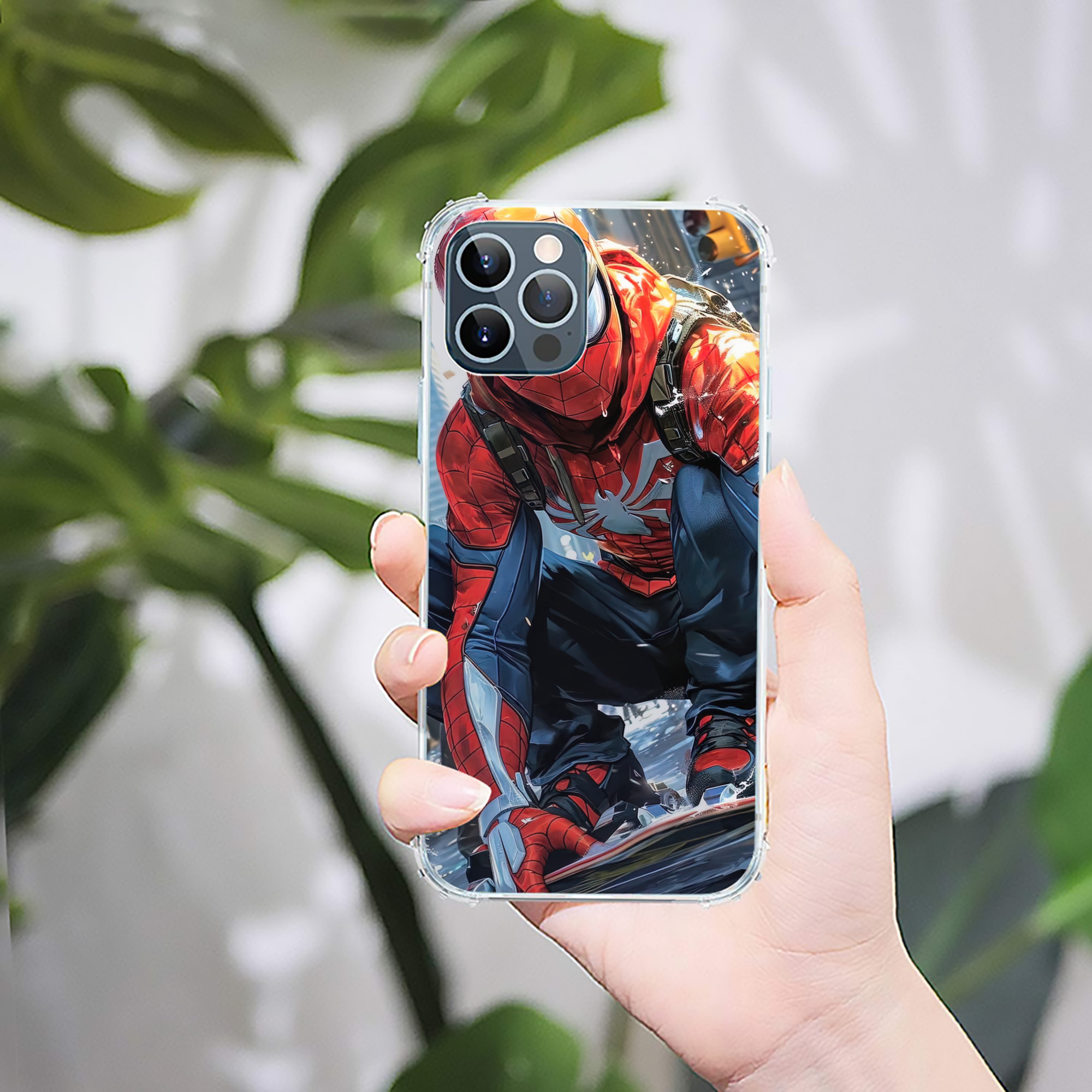 （画像用） Spider Man スパイダーマン 【iPhone 12シリーズ対応】透明スマホケース（クリアソフトケース）